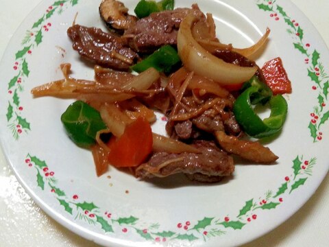 鹿肉の野菜炒め